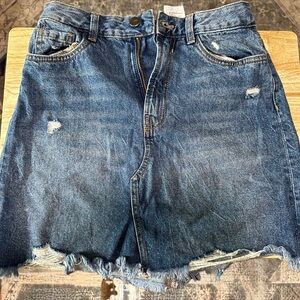 Distressed Denim Skirt Size 2